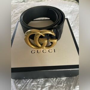 Gucci GG belt with black leather Us 120/48